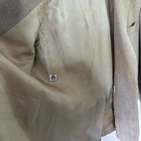John Meyer Vintage Wool Blazer Taupe Size 10 Classic Tailored Jacket - Picture 4 of 13
